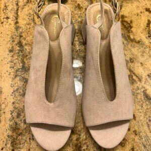 NWOT Beige Suede Heels